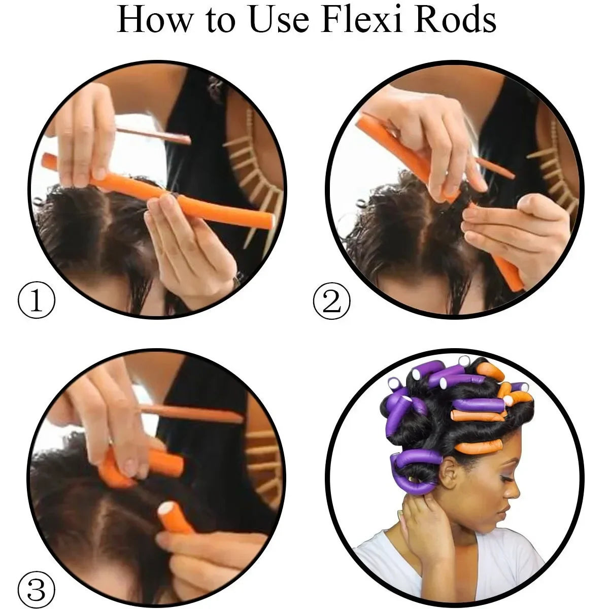 10pcs Flexible Hair Curling Rod Hair Curler Makers Soft Foam Bendy Twist Curls Flexi Rollers Styling Tools Hair Roller No Heat